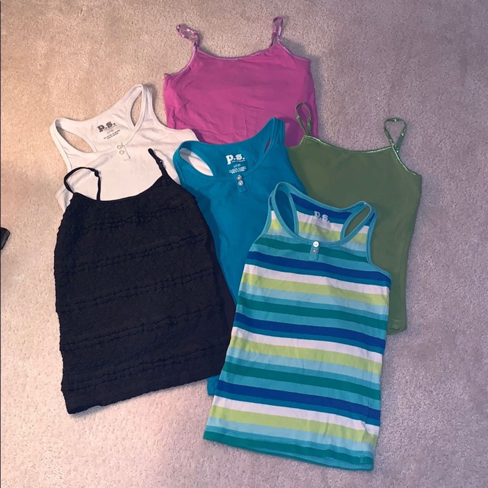 Pack of 6 Girls L (12) tanks P.S from Aeropostale.